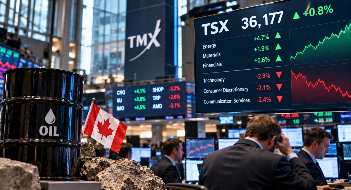 L’énergie tient le TSX à 36 177, la techno chute, les taux inquiètent
